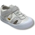 Arzen Bebe 232-26 Anatomik Simli Cırtlı Kız Çocuk Sandalet 19-23 - Gümüş