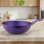 Arzu Çelik 26 cm Granit Wok Tava - Violet