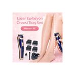 Arzu Güzel Cosmetics RD-6005 Lazer Epilasyon Öncesi Kadın/Erkek Uyumlu Tıraş Makinesi Ve Aksesuar Seti