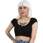 Arzu Peruk Beyaz Küt Perçemli Kısa Peruk