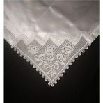 Arzum Çeyiz 8 Köşeli El Işi Dantel Bohça 100 *100 cm Boyutunda - 3 Gül Model