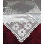 Arzum Çeyiz 8 Köşeli El Işi Dantel Bohça 100 * 100 cm Boyutunda - 3 Papatya Modeli
