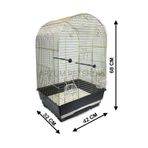 ARZUM KAFES Muhabbet Kuşu Ve Papağan Için Sarı Pirinç Kaplama Lüks Kuş Kafesi 42x32x68