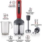 Arzum Mano AR1092 1700 Watt Güçlü Motor El Blender Set 800ML Doğrayıcı Hazne Çırpıcı Aparatlı 3 Yıl Garanti - Kırmızı