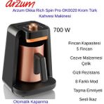 Arzum Okka Rich Spin Pro Krom Türk Kahvesi Makinesi +Türk Kahvesi Hediye - Bakır