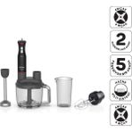 Arzum Starchef Pro AR1204 1800W 4 Bıçaklı 1500 ml Hazneli 2 Kademeli Multi Blender Seti Siyah