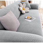 Arzuyumtuğla Desen Koltuk Örtüsü Koltuk Kılıfı Lastikli Esnek Kanepe Örtüsü Çekyat Kılıfı - 180 x 230 cm - Taş