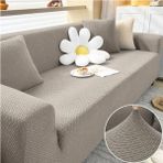 Arzuyumtuğla Desen Koltuk Örtüsü Koltuk Kılıfı Lastikli Esnek Kanepe Örtüsü Çekyat Kılıfı - 180 x 230 cm - Vizon