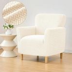Arzuyumtuğla Desen Koltuk Örtüsü Koltuk Kılıfı Lastikli Esnek Kanepe Örtüsü Çekyat Kılıfı - 75 x 90 cm - Krem