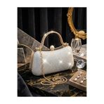 As Design Atölye Özel Gün Kadın Gümüş Parlak Kumaş Gold Kasa Abiye Çanta Zirkon Taşlı Abiye Şık Çanta Zarif