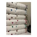 AS Home 30x50 KADİFE-PONPONLU-KALP NAKIŞLI 12'LI MUTFAK HAVLUSU