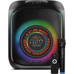 AS Mobile Powerway Mıo 40W Taşınabilir Karaoke Parti Hoparlörü | Kablosuz Mikrofonlu, 6.5” Bluetooth Ses Sistemi, Rgb LED Işıklı & Kumandalı - Siyah