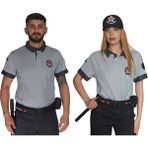 As-Teks İş Elbiseleri Yazlık Kısa Kollu Özel Güvenlik T-Shirt - Gri - 4XL