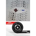 AS Tuning Michelin Motosiklet ve Otomobil Araç 3D Oto Lastik Yazısı Sticker Arma 8 Adet - Standart - Beyaz