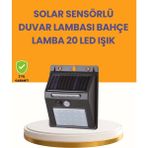Asa Store 20 LED Güneş Enerjili Hareket Sensörlü Dış Mekan Duvar Lambası