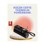Asa Store Dahili Konektörlü 20W Hızlı Şarj Mini Taşınabilir Powerbank