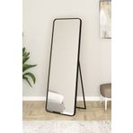 asaella mobilya Real Oval Kesimli Metal Ayaklı Boy Aynası Siyah 60 x 170