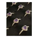 Asafaccessory Kalp Kesim Zirkon Taşlı Yüzük Mor Gümüş 6
