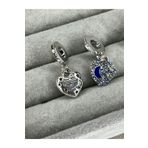 Asafaccessory Mavi Ay Ve Yıldızlar Kalp Charm Gümüş Kaplama Mavi Tek Ebat