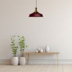 Asaletli Eskitme Long Knob Başlık Retro Sarkıt Lamba Restoran Salon Aydınlatma - Bordo