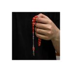 ASALP COLLECTİON T8779 Gümüş Püskül Sıkma Kehribar Tesbih