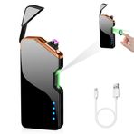 ASANMU Babalar günü hediyesi, baba, erkek ve erkek için, elektrikli, elektrikli çakmak, USB ile şarj edilebilir, elektrik arkı çakmağı, USB ile şarj edilebilir, çift ark, pil göstergeli, doğum günü