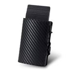 ASANTEUR Kompakt deri cüzdan, 9,8 x 6,7 cm, RFID koruması, 4 bölmeli, siyah, koyu kahverengi, karbon fiber, gri, Karbon elyaf, 9,8 X 6,7 X 1,8 Centimeter, Minimalist modern