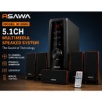 Asawa W-300U 5.1ch Multimedia Ses Sistemi Subwoofer Ev Sinema Sistemi - Siyah