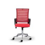 Asbir Mobilya Capri Fileli Metal Ayaklı Çalışma Koltuğu, Ofis Sandalyesi, Siyah, 57x53x95 cm, Ayarlanabilir Yükseklik (KIRMIZI)