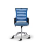 Asbir Mobilya Capri Fileli Metal Ayaklı Çalışma Koltuğu, Ofis Sandalyesi, Siyah, 57x53x95 cm, Ayarlanabilir Yükseklik (MAVİ)
