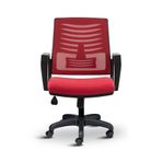 Asbir Mobilya Metis Çalışma Koltuğu, Ofis Sandalyesi, Plastik Ayak, File Sırt, 32 DNS Sünger, Tekerlek Dahil, 57x53x95 cm (KIRMIZI)