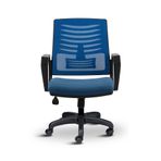 Asbir Mobilya Metis Çalışma Koltuğu, Ofis Sandalyesi, Plastik Ayak, File Sırt, 32 DNS Sünger, Tekerlek Dahil, 57x53x95 cm (MAVİ)