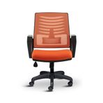 Asbir Mobilya Metis Çalışma Koltuğu, Ofis Sandalyesi, Plastik Ayak, File Sırt, 32 DNS Sünger, Tekerlek Dahil, 57x53x95 cm (TURUNCU)