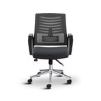 Asbir Mobilya Metis Metal Ayaklı Ofis Sandalyesi, Çalışma Koltuğu, File Sırt, 32 DNS Sünger, Plastik Teker, 95x57x53 cm (Antrasit)