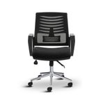 Asbir Mobilya Metis Metal Ayaklı Ofis Sandalyesi, Çalışma Koltuğu, File Sırt, 32 DNS Sünger, Plastik Teker, 95x57x53 cm (Siyah)