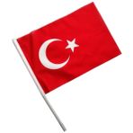 Ascann 100 Adet Saten Sopalı Türk Bayrağı