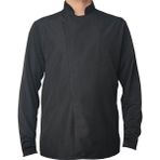 Aşçı Ceketi Likralı Kol Unisex Çıtçıtlı Uzun Kollu Chef Aşçı Mutfak Ceket - 2XL - Siyah