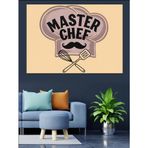 Aşçı Şapkası İllüstrasyonu "Master Chef" Dekoratif Kanvas - Mdf Ahşap Tablo