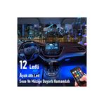ASDESİA Oto Motto 9 ledli Ayak Altı Led Lamba Sese Duyarlı Led Müziğe Duyarlı Led Çakmaklık Girişli