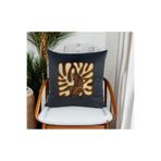 Asdiva Kaplan Desen Punch Antrasit Modern Dekoratif Kırlent Kılıfı 45X45