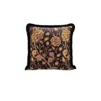 Asdiva Lüks Kadife 43X43 Cm Kırlent Kılıfı Dekoratif Yumuşak Salon Avangart Saçaklı Sarı Siyah Sarı Lale