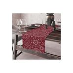 Asdiva Sade Modern Tasarımlı Yılbaşı Desenli Dijital Baskılı Bordo 45X140 Dekoratif Runner
