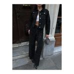 ASEDE Premium Taşlı Collection Cep Detaylı Kuşaklı Denim Ceket Pantolon Kot Jean Alt Üst Taşlı Takım