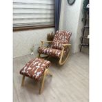 Asedia Ekol Naturel Turuncu Desenli Sallanan Sandalye Dinlenme Emzirme Baba Tv Okuma Anneler Günü Hediyesi