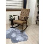Asedia Trend Ceviz Açık Kahve Kapitoneli Sallanan Sandalye Dinlenme Emzirme Baba Tv Okuma Koltuğu Berjer