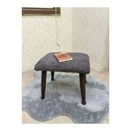 Asedia Trend Ceviz Teddy Antrasit Ahsap Ayak Uzatma Pufu Makyaj Koltugu Bench Tabure