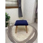 Asedia Trend Naturel Lacivert Ahsap Ayak Uzatma Pufu Makyaj Koltugu Bench Tabure