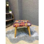 Asedia Trend Naturel Retro Ahşap Ayak Uzatma Pufu Makyaj Koltuğu Tabure