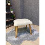 Asedia Trend Naturel Teddy Krem Ahsap Ayak Uzatma Pufu Makyaj Koltugu Bench Tabure