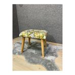 Asedia Trend Naturel Yesil Retro Ahsap Ayak Uzatma Pufu Makyaj Koltugu Bench Tabure